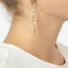 Boucles d&rsquo;oreilles pendantes en laiton doré