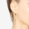 Boucles d&rsquo;oreilles pendantes en laiton doré