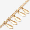 Bracelet en métal brillant avec pendentifs en forme de feuilles