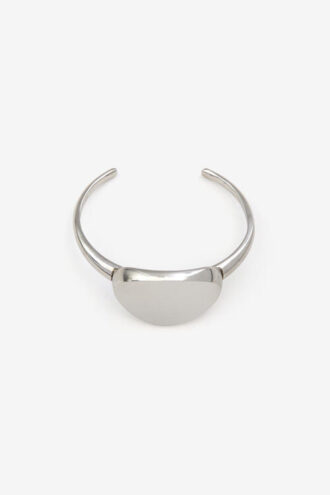 Bracelet manchette Ory en laiton argenté