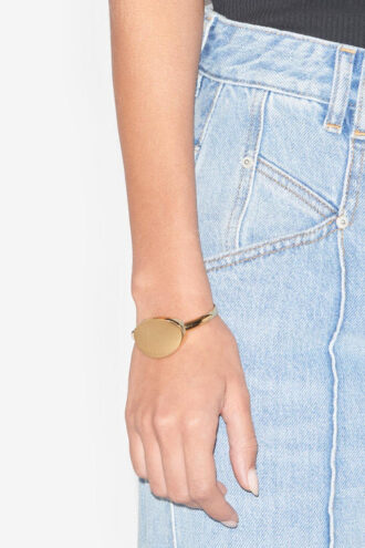 Bracelet manchette Ory en laiton doré