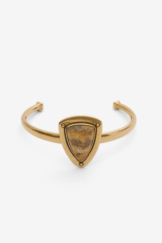 Bracelet rigide en laiton et pierre