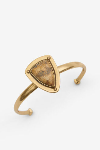 Bracelet rigide en laiton et pierre