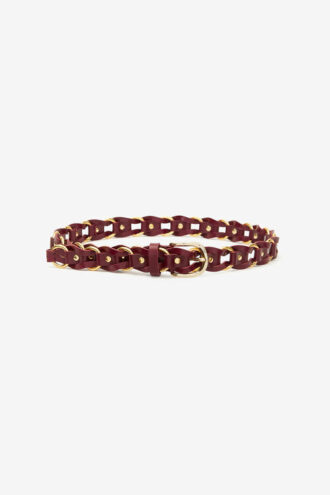 Ceinture Bali en cuir entrelacé et métal