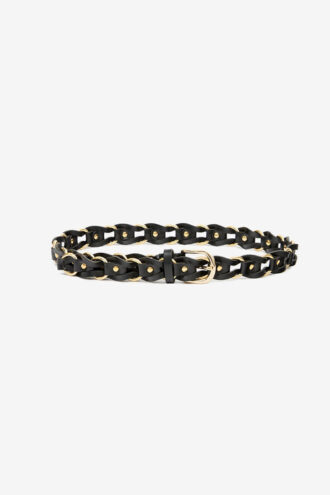 Ceinture Bali en cuir entrelacé et métal