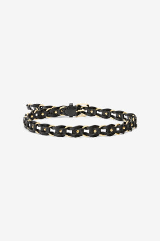 Ceinture Bali en cuir entrelacé et métal