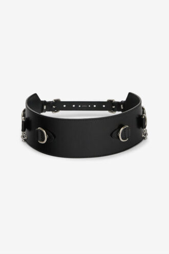 Ceinture large en cuir avec anneaux Brighton