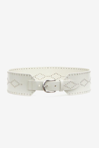 Ceinture large en cuir clouté Lucie