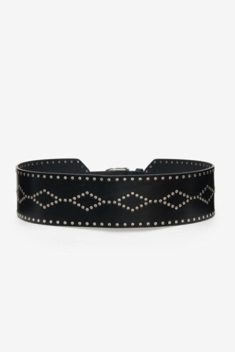 Ceinture large en cuir clouté Lucie