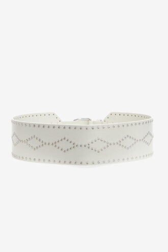 Ceinture large en cuir clouté Lucie