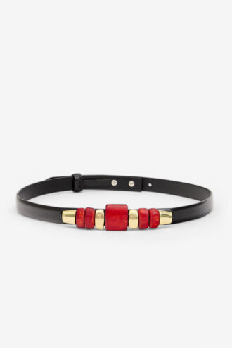 Ceinture Raissa en cuir et bijoux