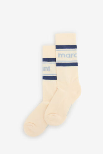 Chaussettes mi-mollet rayées sportives pour femme