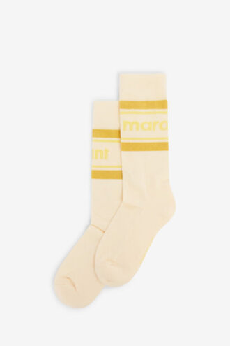 Chaussettes mi-mollet rayées sportives pour femme