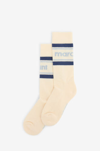 Chaussettes mi-mollet rayées sportives pour femme
