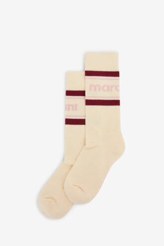 Chaussettes mi-mollet rayées sportives pour femme