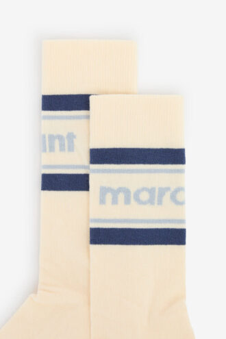 Chaussettes mi-mollet rayées sportives pour femme