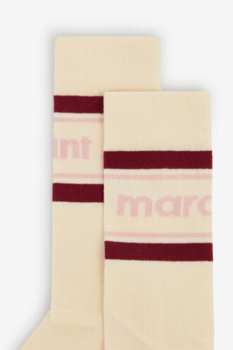 Chaussettes mi-mollet rayées sportives pour femme