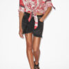 Chemise en voile de coton imprimé nouée Nathy Chemise en voile de coton imprimé nouée Nathy