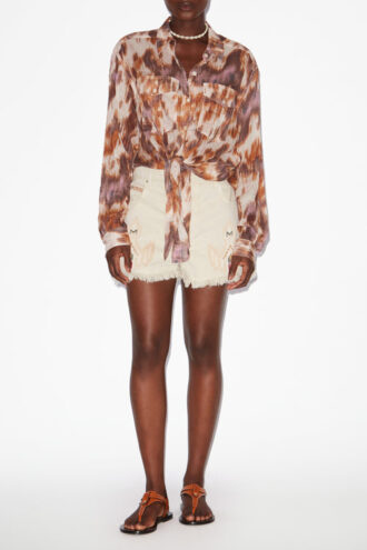 Chemise Nathy en voile de coton imprimé nouée