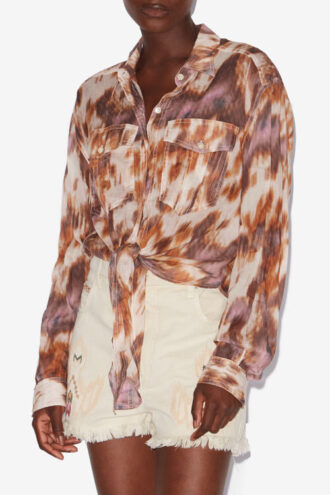Chemise Nathy en voile de coton imprimé nouée