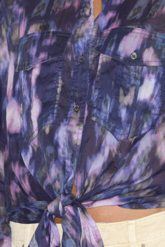 Chemise Nathy en voile de coton imprimé nouée