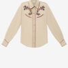 Chemise occidentale en cady brodée de perles Yzea Chemise occidentale en cady brodée de perles Yzea
