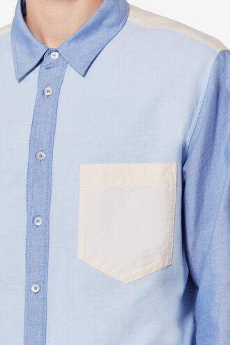 Chemise Oxford en coton patchwork Nathael