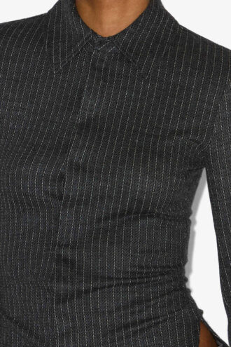 Chemise à rayures tennis en laine vierge Roméa