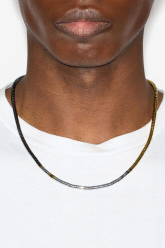 Collier Lenno en pierre naturelle et laiton