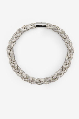 Collier ras-du-cou tressé avec strass Yua