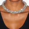 Collier ras-du-cou tressé avec strass Yua