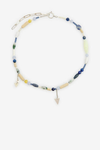 Collier Yulian avec pierres, bois et pendentif