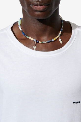 Collier Yulian avec pierres, bois et pendentif