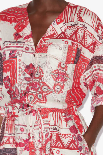 Combinaison-short en voile de coton imprimé Niely
