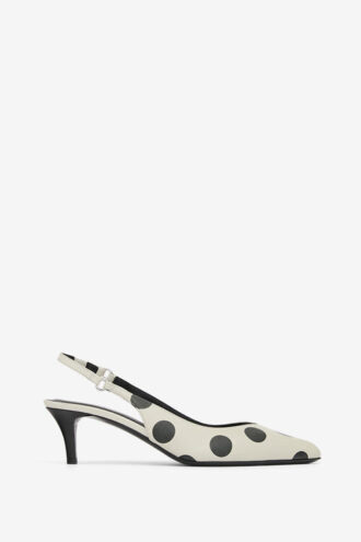 Escarpins à talons en cuir à imprimé pois Paldo