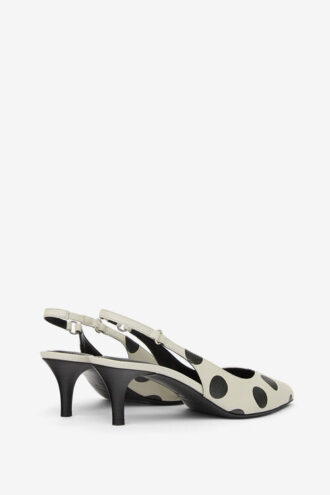 Escarpins à talons en cuir à imprimé pois Paldo