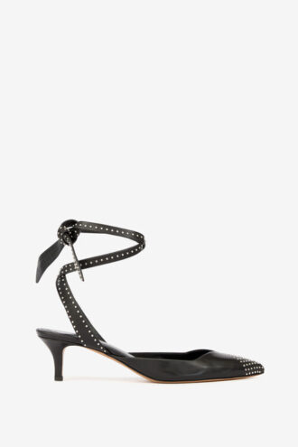 Escarpins à talons hauts et bride arrière Pilvee en cuir de veau clouté