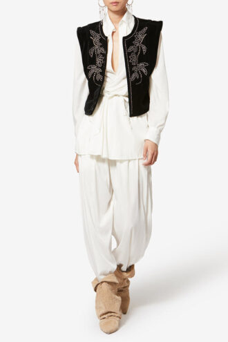 Gilet en velours clouté Poppy