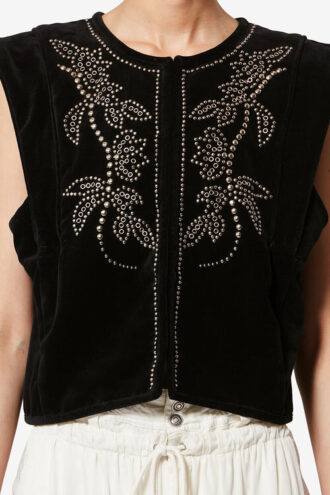 Gilet en velours clouté Poppy