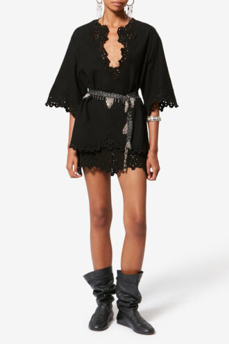Haut en coton ajouré style tunique Shana