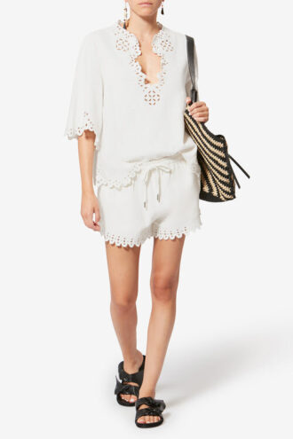 Haut en coton ajouré style tunique Shana