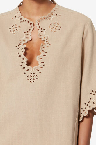 Haut en coton ajouré style tunique Shana