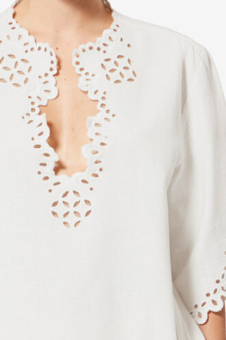 Haut en coton ajouré style tunique Shana