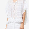 Haut en coton et dentelle florale style caftan Payton Haut en coton et dentelle florale style caftan Payton