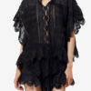 Haut en coton et dentelle florale style caftan Payton Haut en coton et dentelle florale style caftan Payton