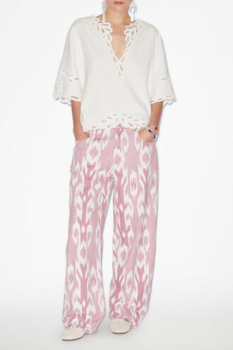 Jean ample en denim imprimé Ikat Joanny Jean ample en denim imprimé Ikat Joanny