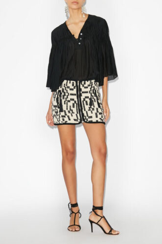 Jupe courte Arono en coton jacquard