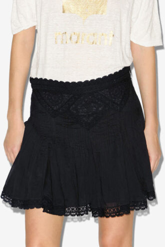 Jupe courte en coton et dentelle Goldie