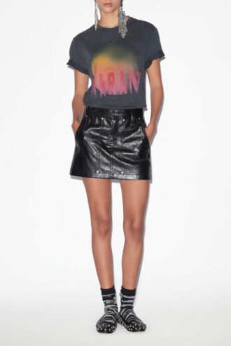 Jupe courte en cuir Anais