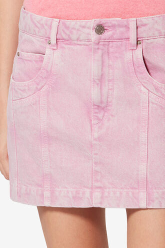 Jupe courte en denim délavé Juana